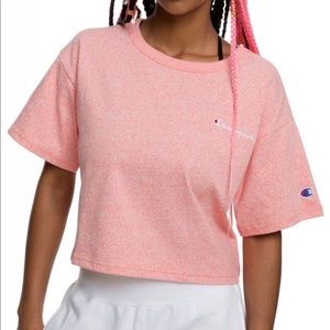 LAST ONE NWT Champion Script Logo Papaya Crop Tee